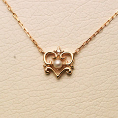 K10YG淡水パール・ダイヤモンドペンダント